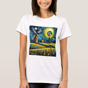 Windmill at night 1 T-Shirt