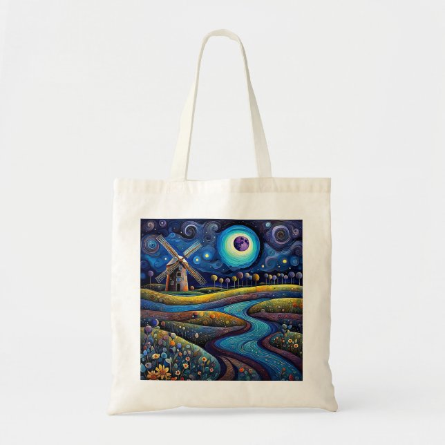 Windmill at night 4 tote bag (Front)