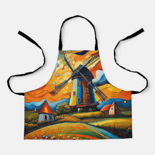 Windmill at sunset 10 apron