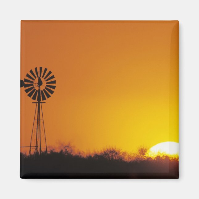 Windmill at sunset, Sinton, Texas, USA Magnet (Front)