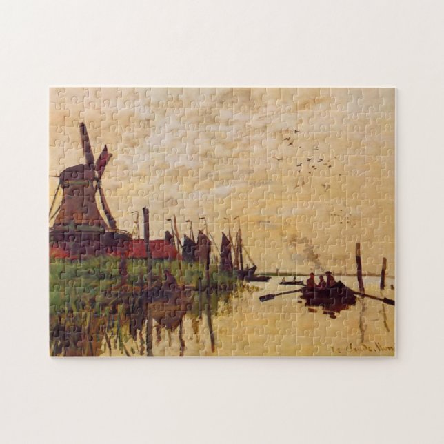 Windmill at Zaandam Monet Fine Art Jigsaw Puzzle (Horizontal)