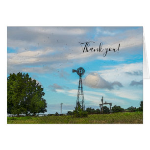 Windmill Bird Flock Thank You Card