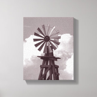 Windmill Black & White Photo Canvas Print