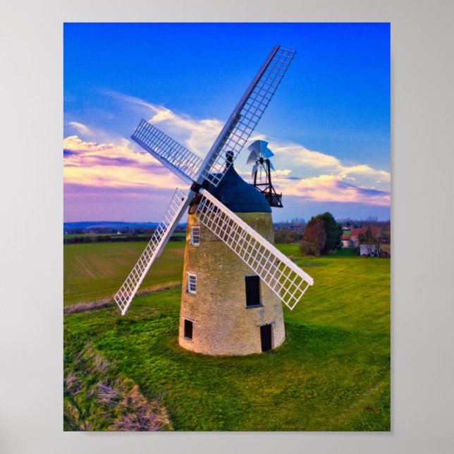 Windmill Blue Sky Poster (Front)