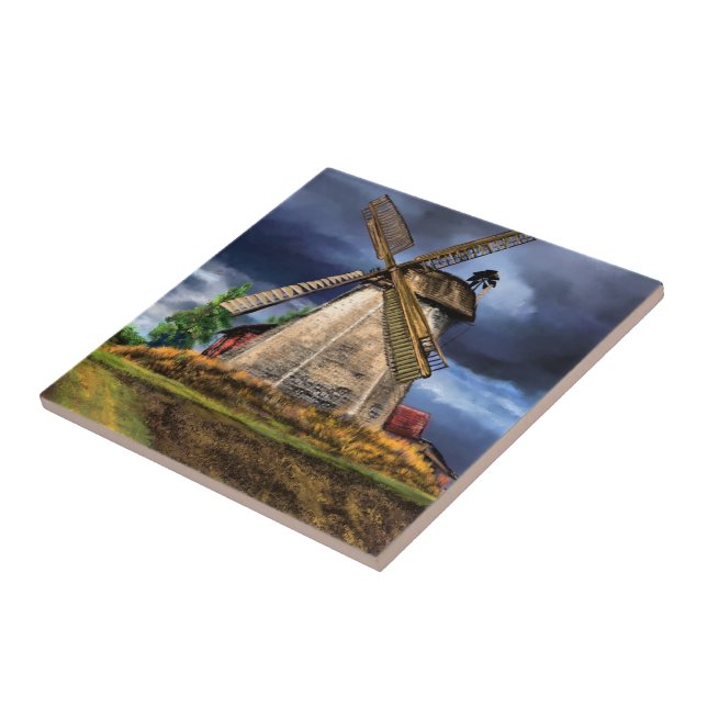 Windmill Ceramic Tile Netherlands - Painting (Side)