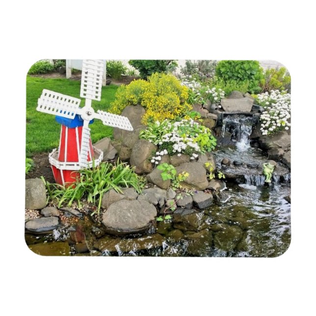 Windmill Garden Decor Magnet (Horizontal)