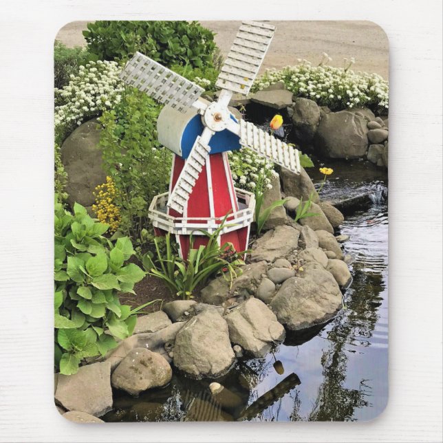 Windmill Garden Decor Mouse Pad (Front)