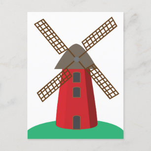 Windmill Holiday Postcard