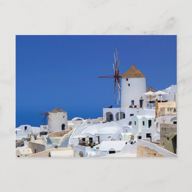 Windmill in Oia, Santorini, Greece Postcard (Front)