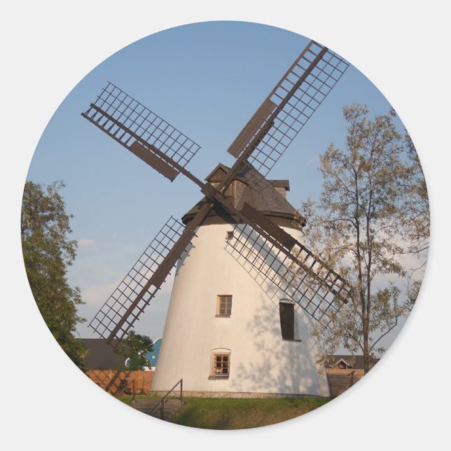 Windmill In Podersdorf Classic Round Sticker (Front)