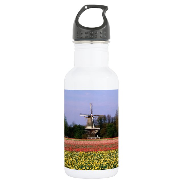 Windmill in the bulb fields 532 ml water bottle (Front)