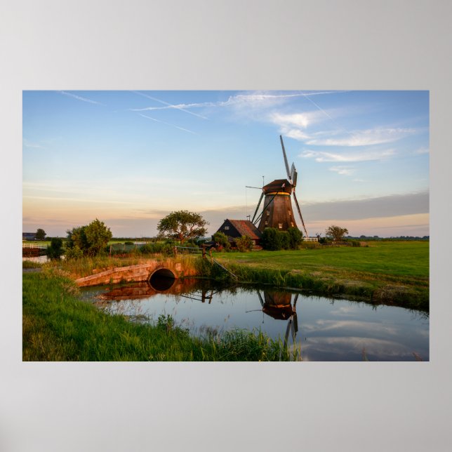 Windmill in the countryside in Holland big poster (Front)