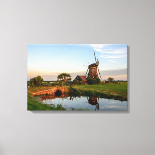 Windmill in the countryside in Holland canvas