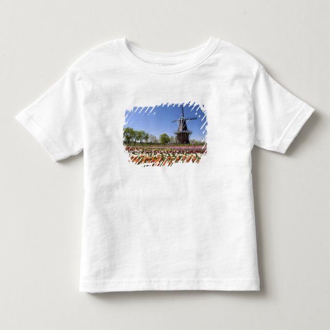 Windmill Island park with tulips in bloom at Toddler T-Shirt (Front)