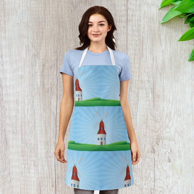 Windmill Landscape Green Hills Apron (Creator Uploaded)