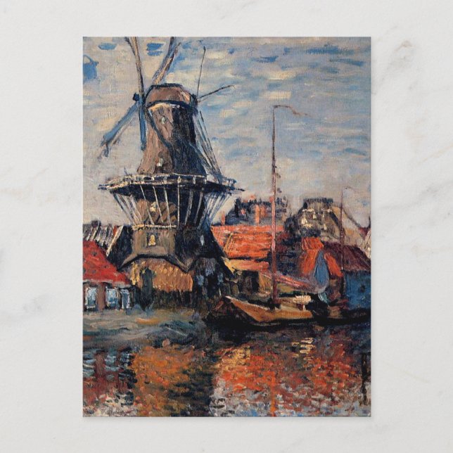 Windmill on the Onbekende Canal-Amsterdam Postcard (Front)