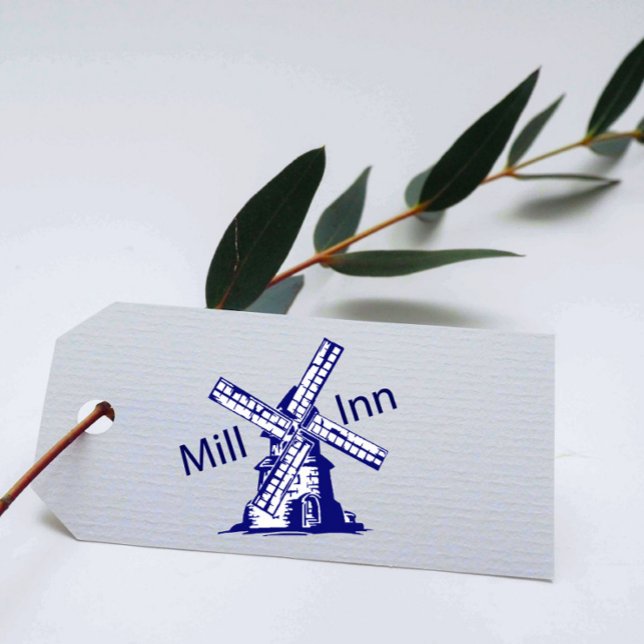 Windmill Personalise with your Logo and Text Rubber Stamp (Creator Uploaded)