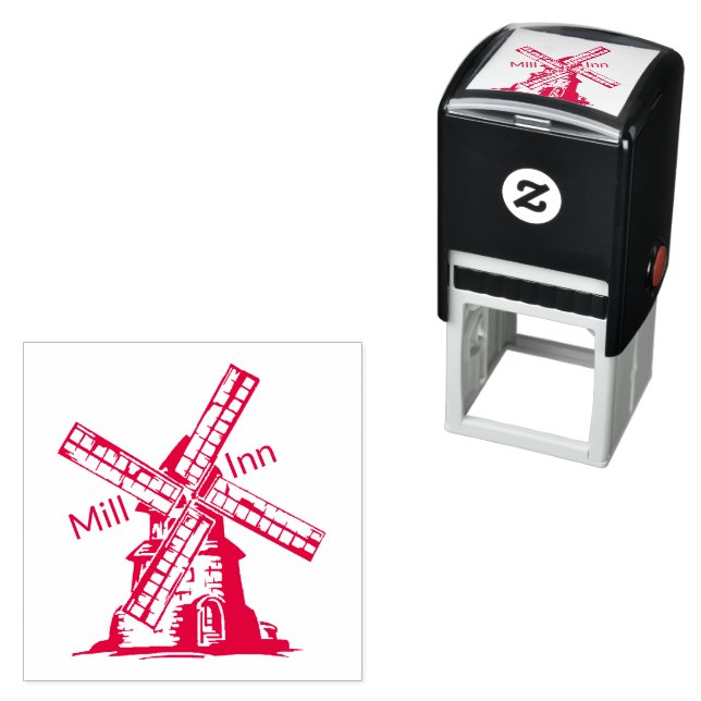 Windmill Personalise with your Logo and Text Self-inking Stamp (In Situ)