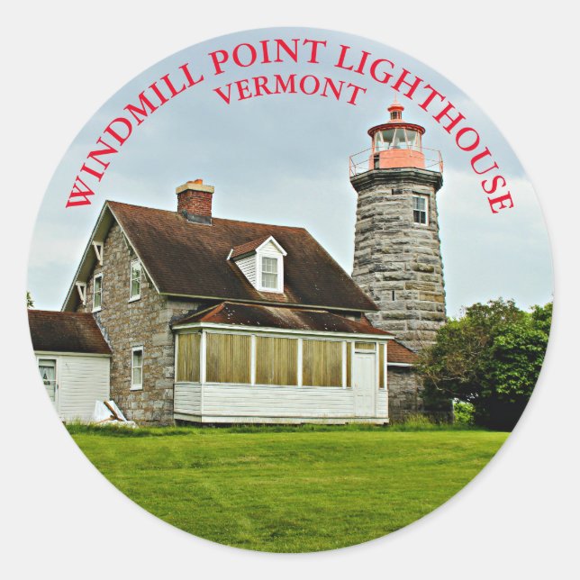 Windmill Point Lighthouse, Vermont Round Stickers (Front)