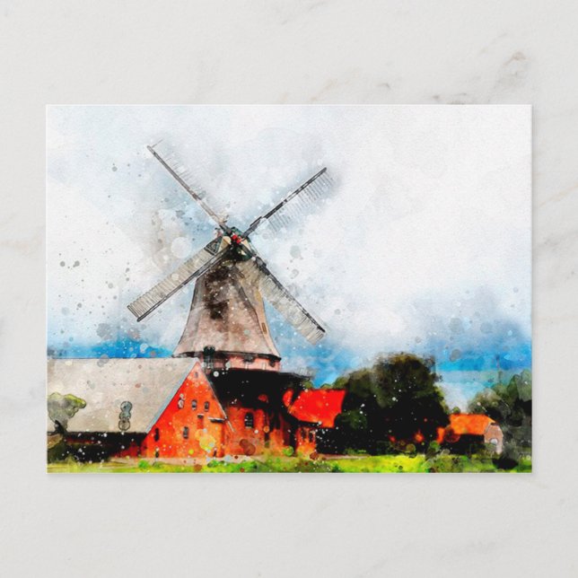 Windmill Postcard (Front)