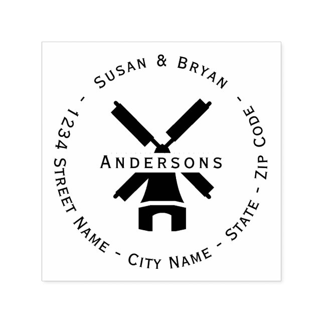 Windmill Return Address Self-inking Stamp (Design)