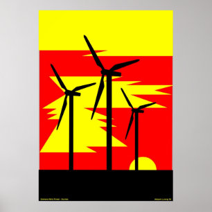 Windmill Sunrise Colour - Siemens Wind Power Poster