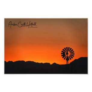 Windmill Sunset Photo Print