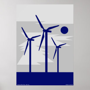 Windmill Surise Grey - Siemens Wind Power Poster