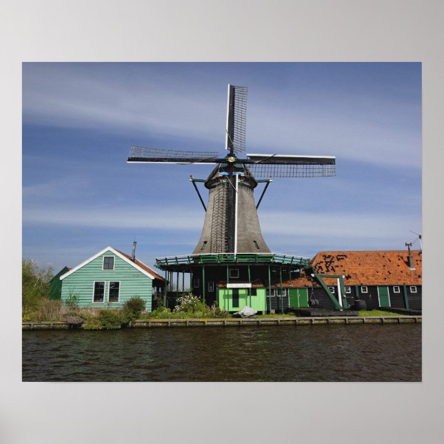 Windmill, Zaanse Schans, Holland, Netherlands 3 Poster (Front)
