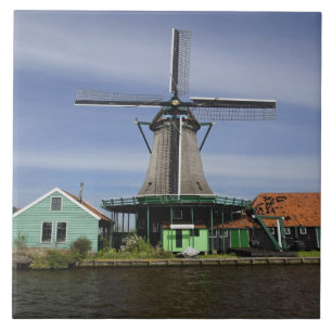 Windmill, Zaanse Schans, Holland, Netherlands 3 Tile