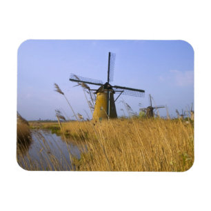 Windmills along the canal in Kinderdijk, 2 Magnet