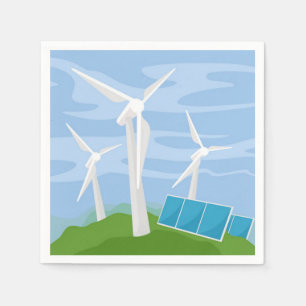 Windmills and Solar Cells Napkin