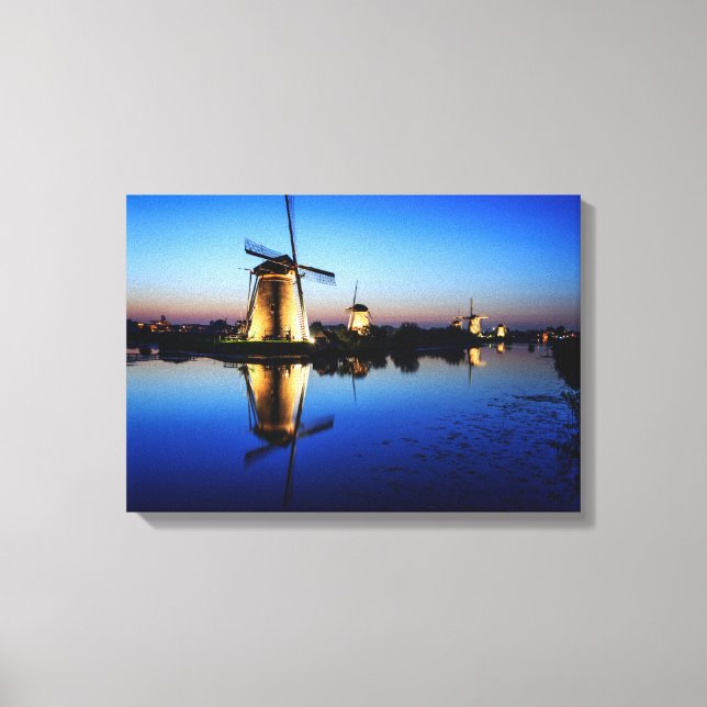 Windmills at Blue Hour canvas print (Front)