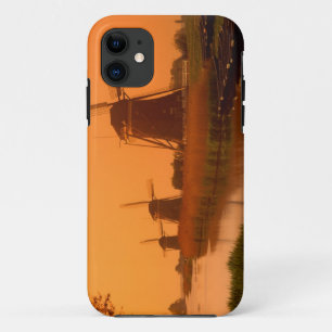 Windmills at sunset, Leidschendam, Netherlands Case-Mate iPhone Case