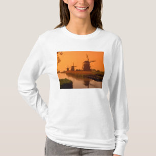 Windmills at sunset, Leidschendam, Netherlands T-Shirt