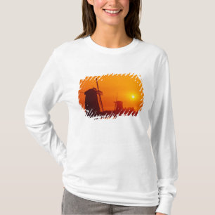 Windmills at sunset, Schermerhorn, Netherlands T-Shirt