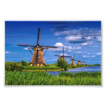 Windmills in Kinderdijk, Holland, Netherlands