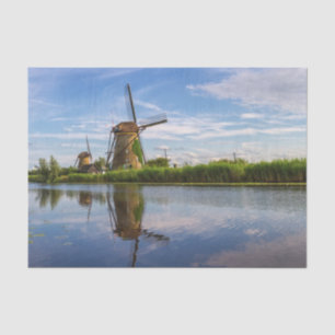 Windmills in Kinderdijk, Holland, Netherlands Tissue Paper
