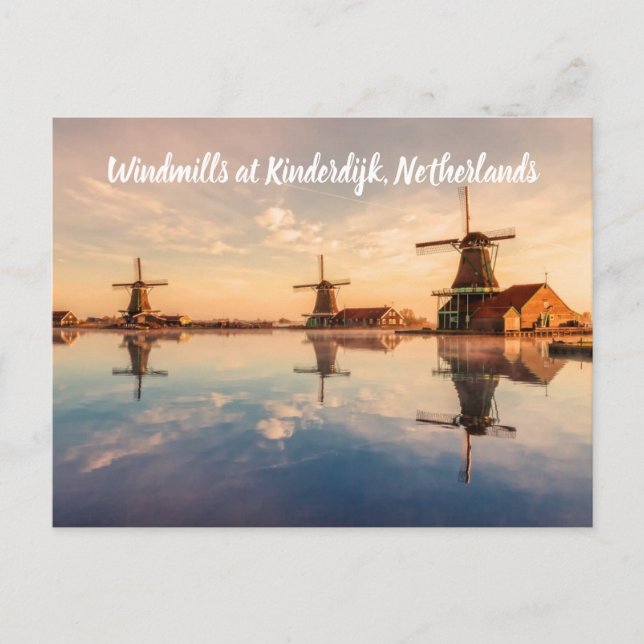 Windmills Kinderdijk Netherlands stylised Postcard (Front)