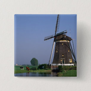 Windmills, Leidschendam, Netherlands 15 Cm Square Badge