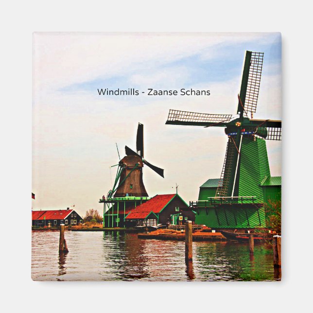Windmills-Zaanse Schans Magnet (Front)