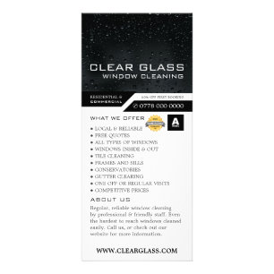 Window at Night, Cleaning Service Price List Rack Card