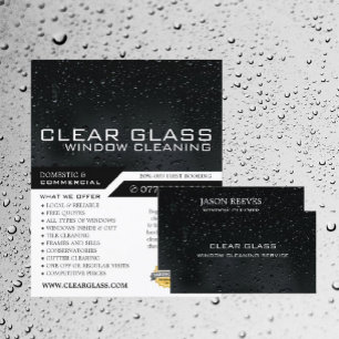 Window at Night, Window Cleaner, Cleaning Service Business Card