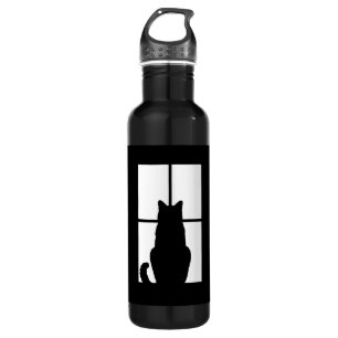Window Black Cat Click to Customise a colour decor 710 Ml Water Bottle