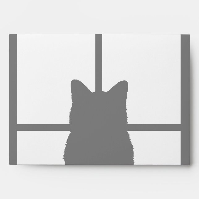 Window Black Cat Click to Customise a colour decor Envelopes (Front)
