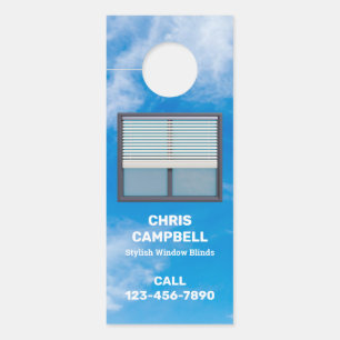 Window Blinds Custom QR Door Hanger