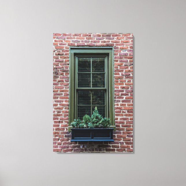 Window Box on Brick Canvas Print (Front)