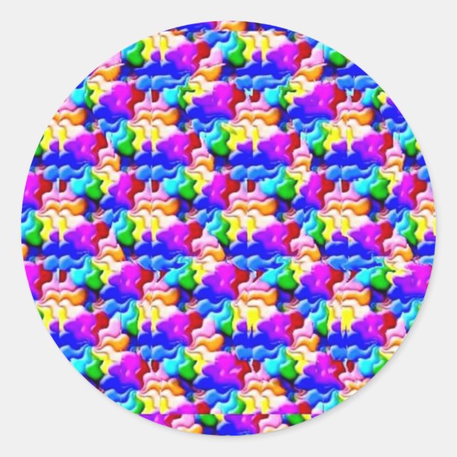 window butterfly stereogram classic round sticker (Front)