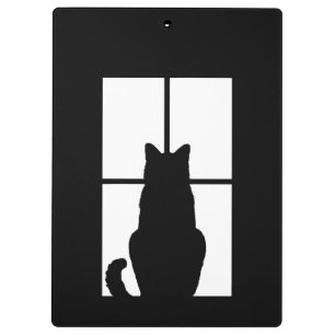 Window Cat Click to Customise Colour Decor Clipboard