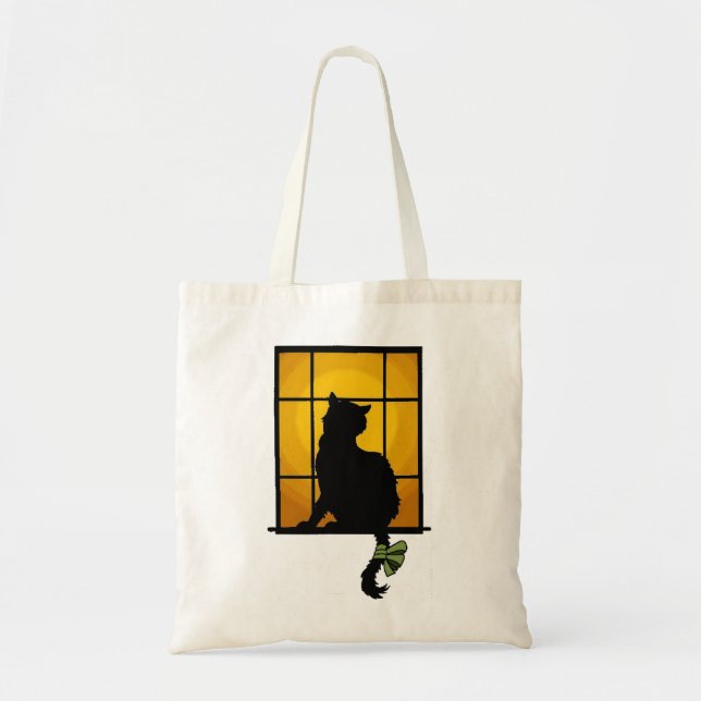 Window Cat Tote Bag (Front)